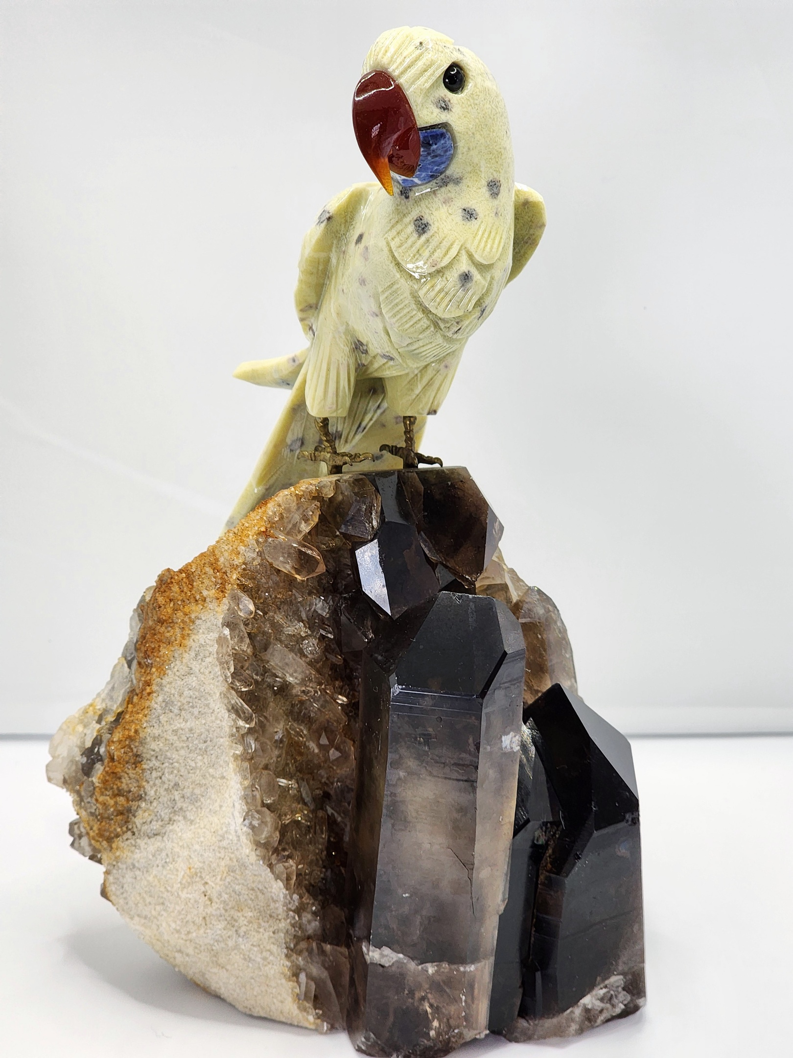 Carving, Smoky Quartz, Quartz, Bird, Bird Carving