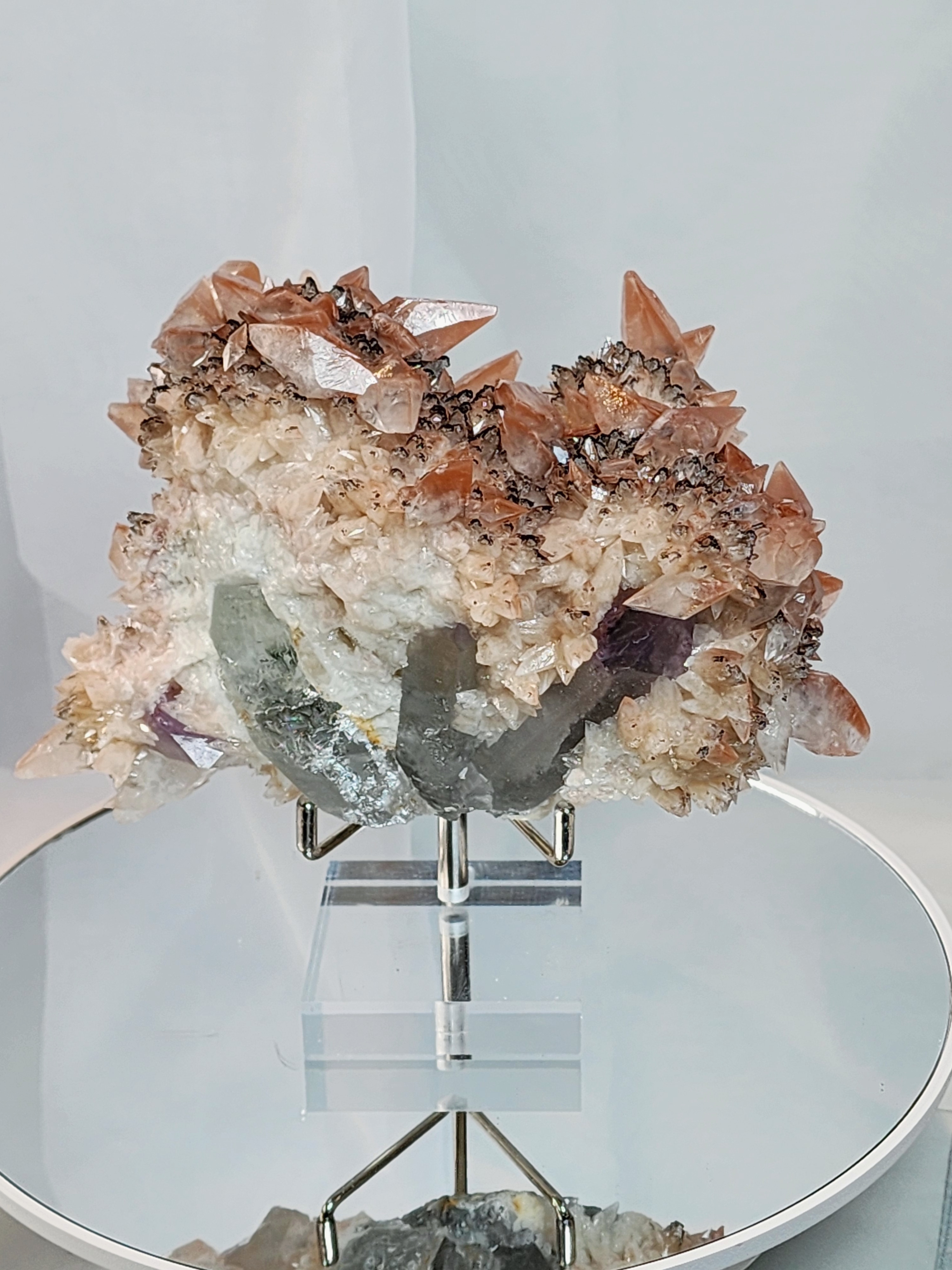 Calcite, dog tooth calcite, amethyst calcite, feather calcite, red phantom calcite, uv calcite, hematite