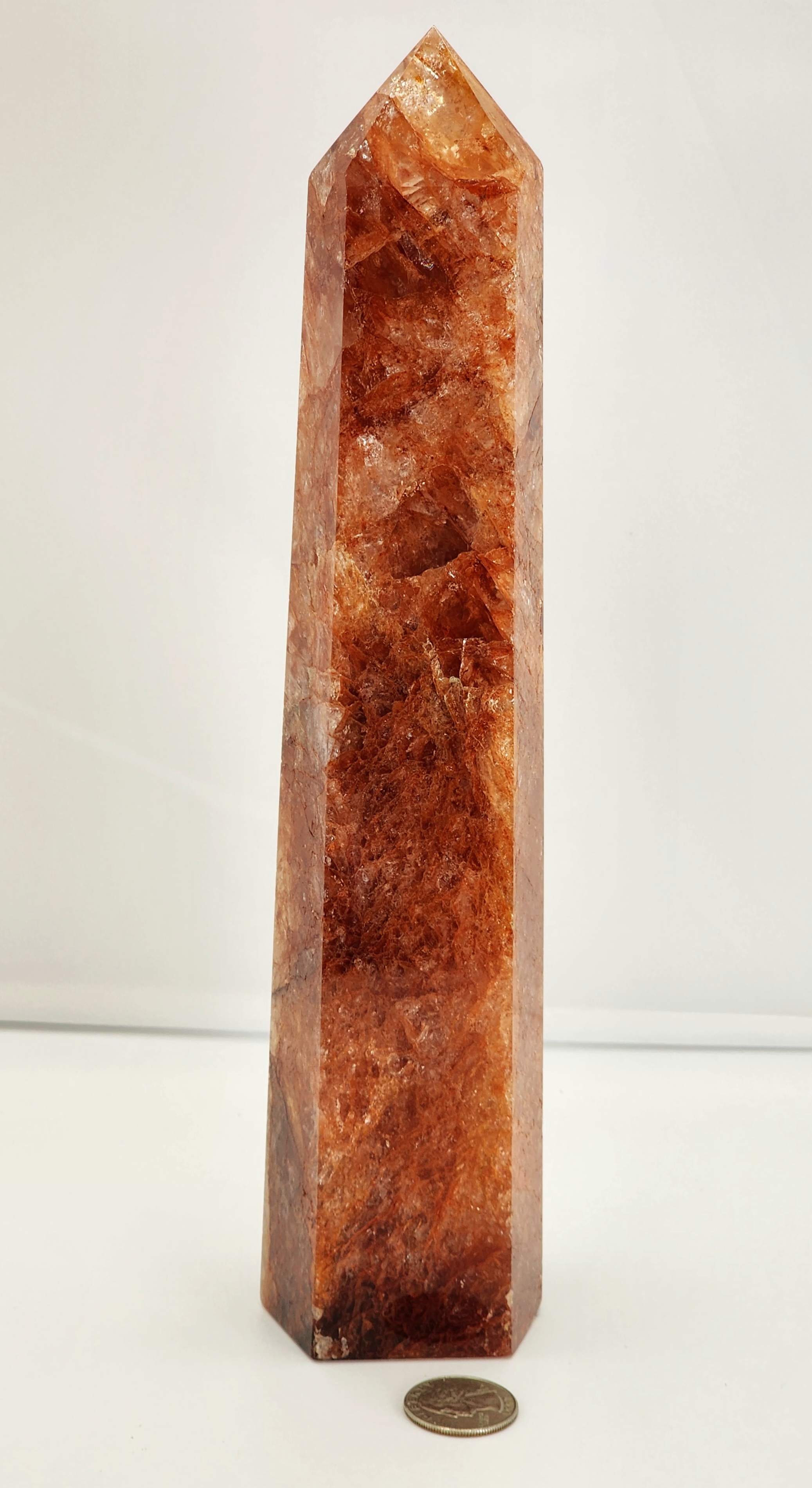 Fire quartz, golden fire quartz, Large tower, fire quartz tower